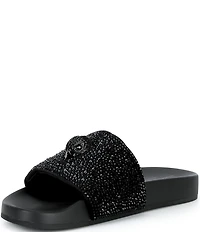 Kurt Geiger London Men's Brockwell Crystal Pool Slide Sandals