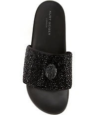 Kurt Geiger London Men's Brockwell Crystal Pool Slide Sandals