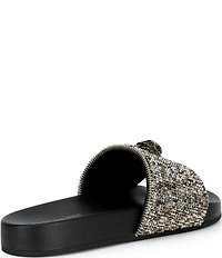 Kurt Geiger London Men's Brockwell Gold Crystal Pool Slide Sandals