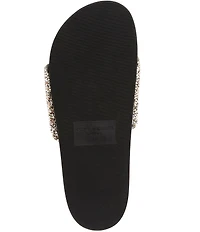 Kurt Geiger London Men's Brockwell Gold Crystal Pool Slide Sandals