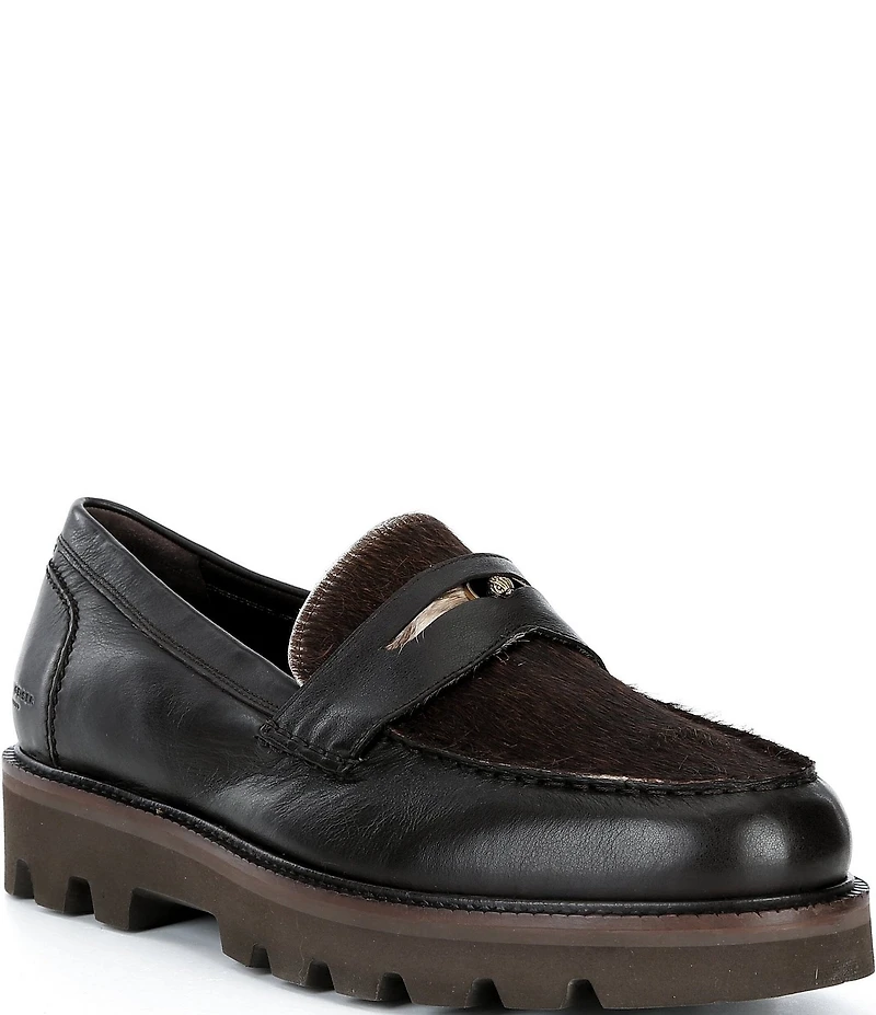 Kurt Geiger London Men's Brompton Leather and Haircalf Penny Loafers