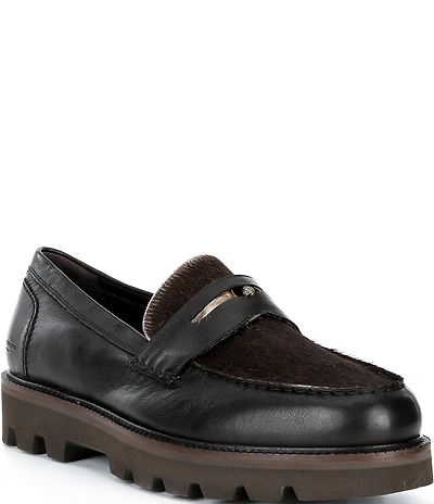 Kurt Geiger London Men's Brompton Leather and Haircalf Penny Loafers