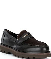 Kurt Geiger London Men's Brompton Leather and Haircalf Penny Loafers