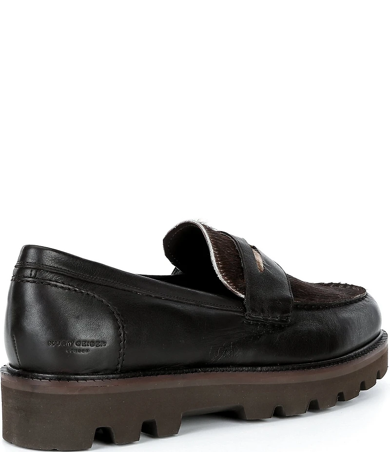 Kurt Geiger London Men's Brompton Leather and Haircalf Penny Loafers