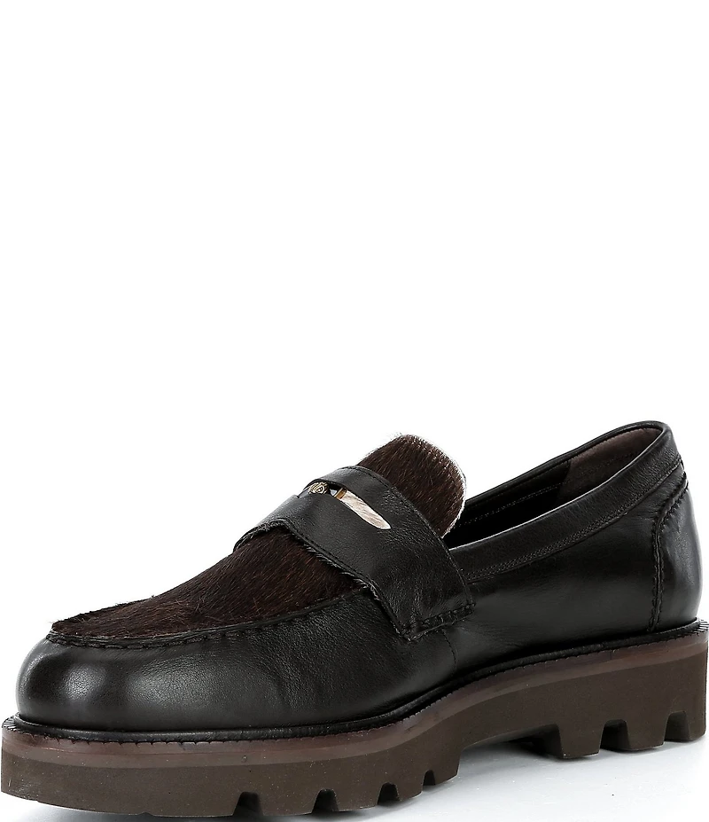 Kurt Geiger London Men's Brompton Leather and Haircalf Penny Loafers