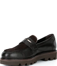 Kurt Geiger London Men's Brompton Leather and Haircalf Penny Loafers