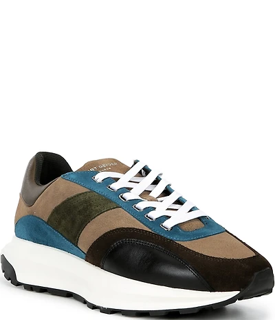 Kurt Geiger London Men's Gaspar Retro Leather and Suede Stripe Sneakers