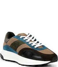 Kurt Geiger London Men's Gaspar Retro Leather and Suede Stripe Sneakers