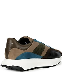 Kurt Geiger London Men's Gaspar Retro Leather and Suede Stripe Sneakers