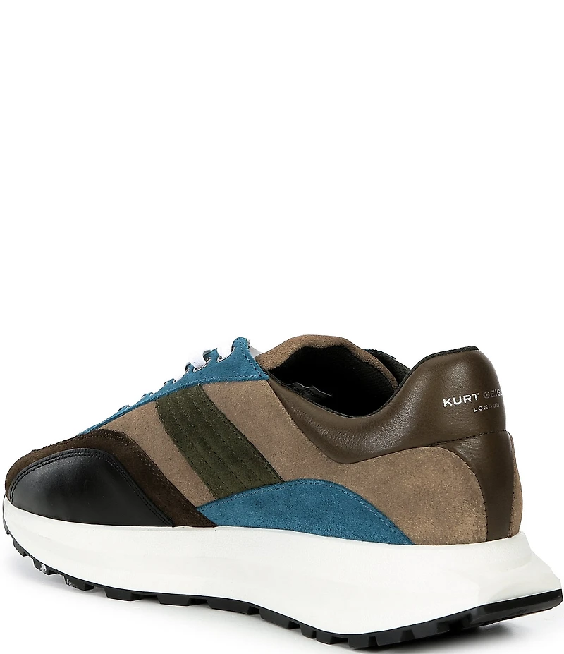 Kurt Geiger London Men's Gaspar Retro Leather and Suede Stripe Sneakers
