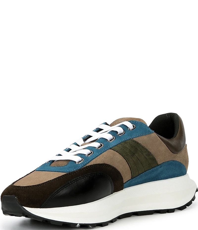 Kurt Geiger London Men's Gaspar Retro Leather and Suede Stripe Sneakers