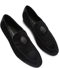 Kurt Geiger London Men's Hugh Velvet Logo Ornament Loafers