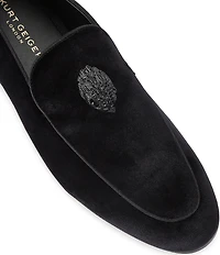 Kurt Geiger London Men's Hugh Velvet Logo Ornament Loafers