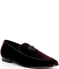 Kurt Geiger London Men's Hugh Velvet Logo Ornament Loafers