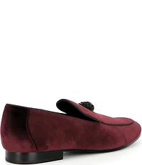 Kurt Geiger London Men's Hugh Velvet Logo Ornament Loafers