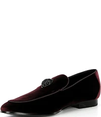 Kurt Geiger London Men's Hugh Velvet Logo Ornament Loafers