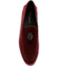 Kurt Geiger London Men's Hugh Velvet Logo Ornament Loafers