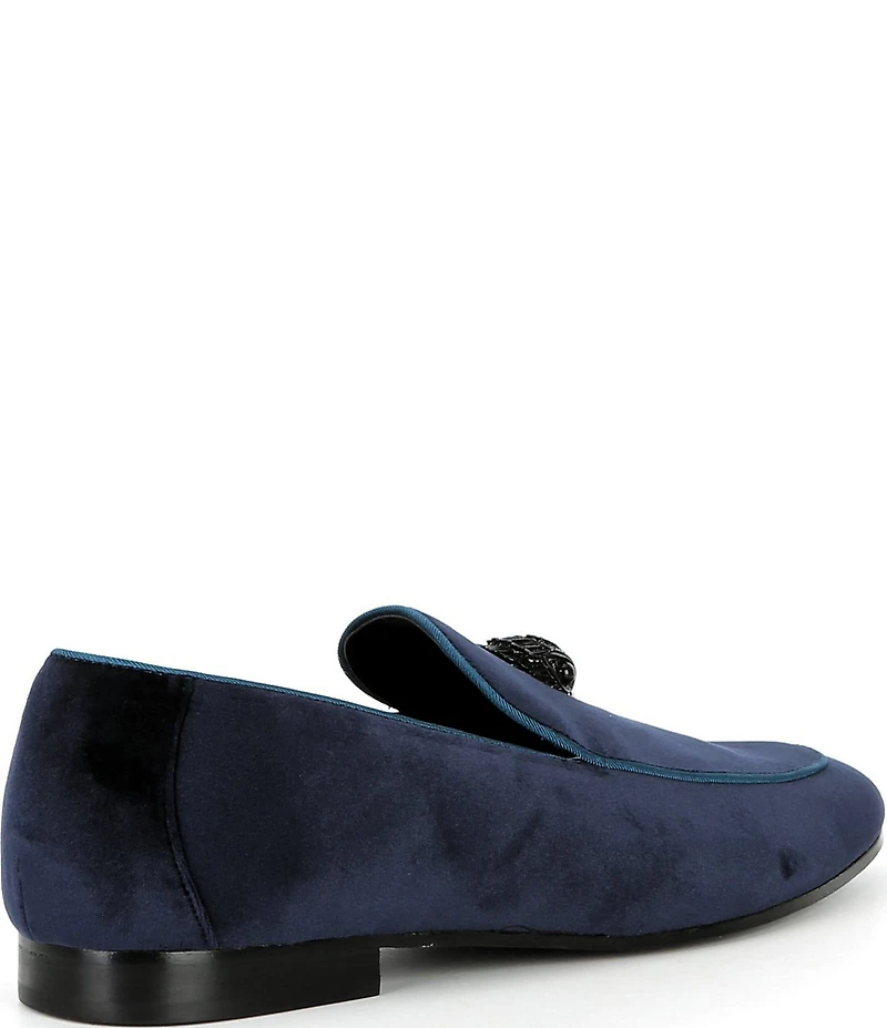 Kurt Geiger London Men's Hugh Velvet Logo Ornament Loafers