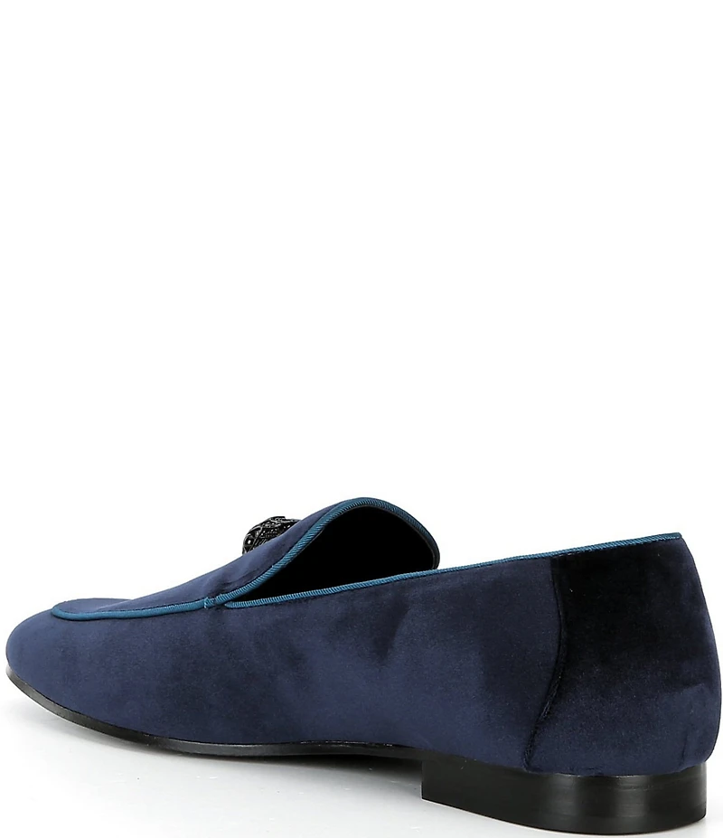 Kurt Geiger London Men's Hugh Velvet Logo Ornament Loafers
