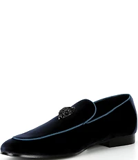 Kurt Geiger London Men's Hugh Velvet Logo Ornament Loafers
