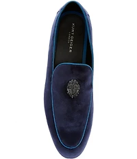 Kurt Geiger London Men's Hugh Velvet Logo Ornament Loafers