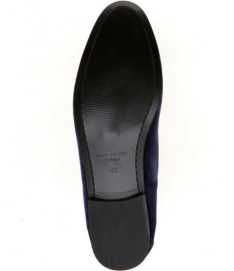 Kurt Geiger London Men's Hugh Velvet Logo Ornament Loafers