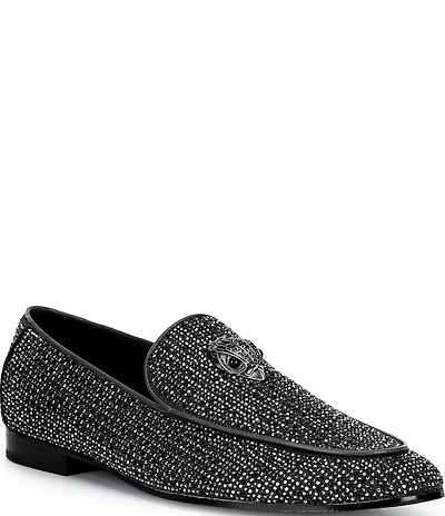 Kurt Geiger London Men's Hugh Crystal Embellished Logo Ornament Loafers
