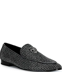 Kurt Geiger London Men's Hugh Crystal Embellished Logo Ornament Loafers