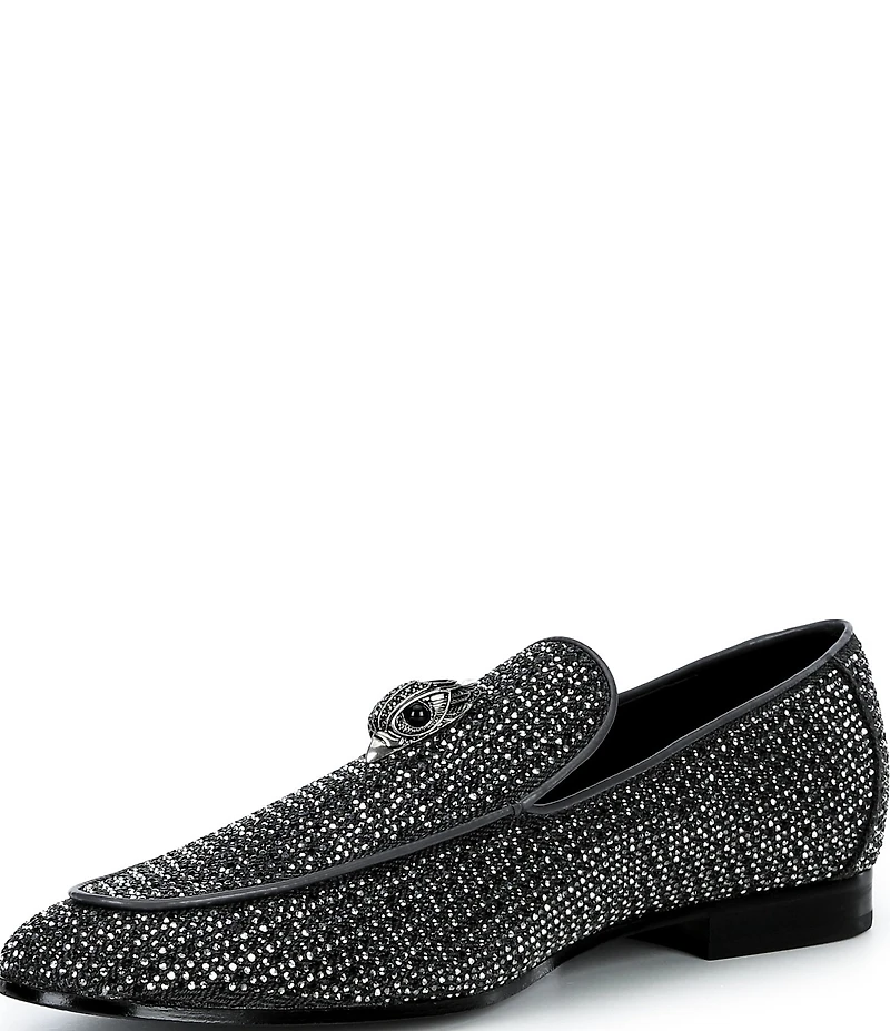 Kurt Geiger London Men's Hugh Crystal Embellished Logo Ornament Loafers