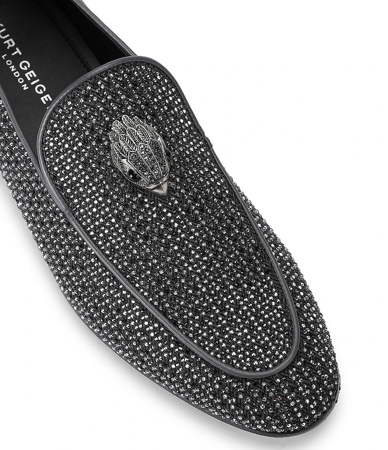 Kurt Geiger London Men's Hugh Crystal Embellished Logo Ornament Loafers