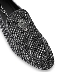 Kurt Geiger London Men's Hugh Crystal Embellished Logo Ornament Loafers