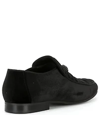 Kurt Geiger London Men's Hugh Quilted Velvet Drenched Logo Ornament Slip On Loafers