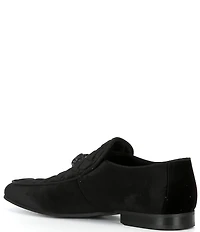 Kurt Geiger London Men's Hugh Quilted Velvet Drenched Logo Ornament Slip On Loafers