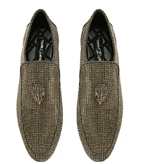 Kurt Geiger London Men's Hugh Crystal Embellished Logo Ornament Slip On Loafers