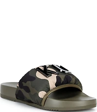 Kurt Geiger London Men's Kurt Camouflage Puff Pool Slide Sandals