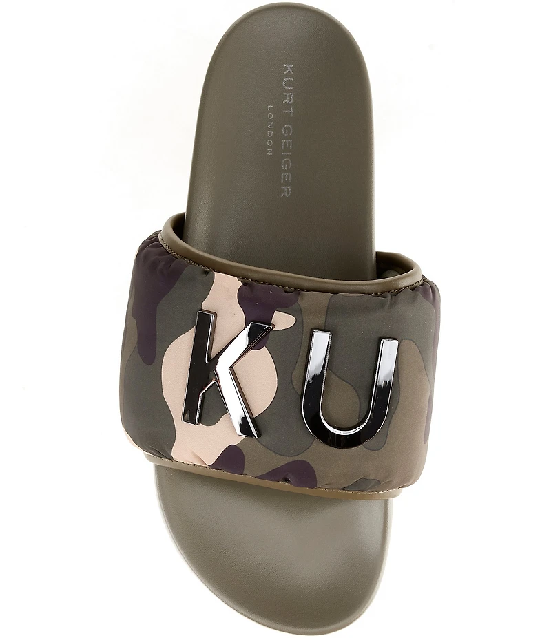 Kurt Geiger London Men's Kurt Camouflage Puff Pool Slide Sandals