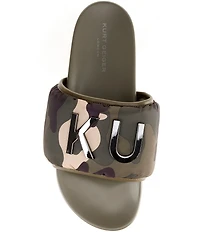 Kurt Geiger London Men's Kurt Camouflage Puff Pool Slide Sandals