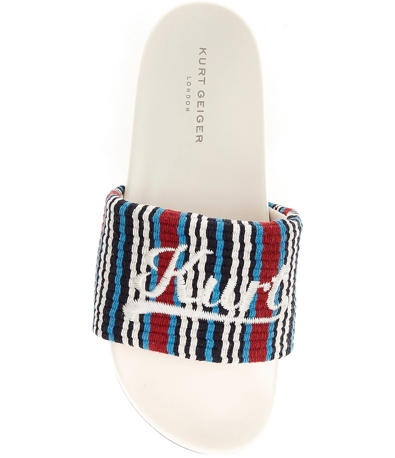 Kurt Geiger London Men's Kurt Script Pool Slide Sandals