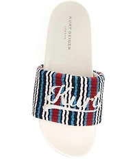 Kurt Geiger London Men's Kurt Script Pool Slide Sandals