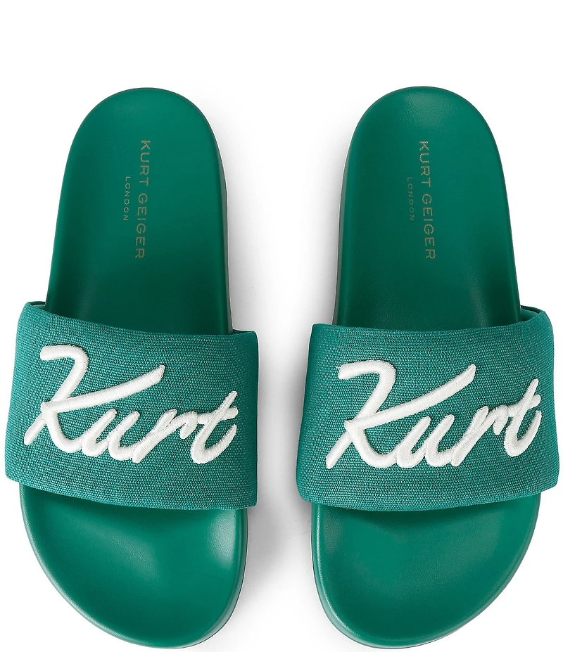 Kurt Geiger London Men's Kurt's Cabana Script Pool Slide Sandals