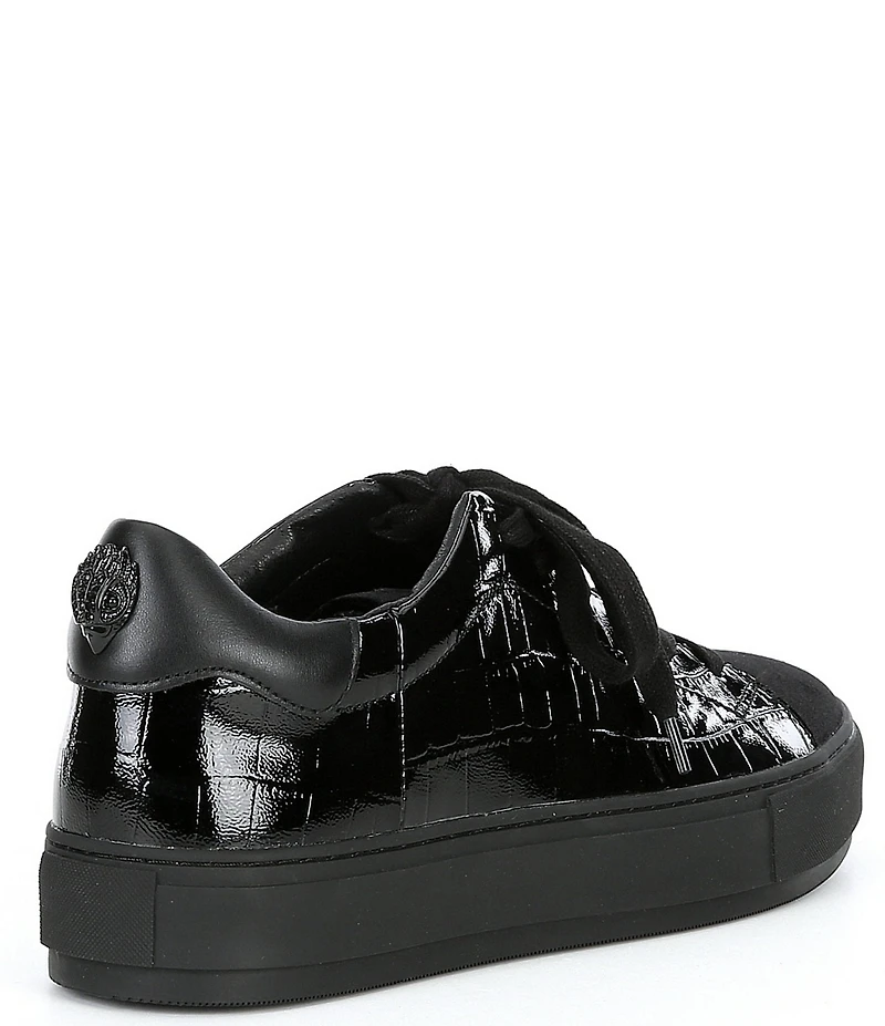Kurt Geiger London Men's Laney Crocodile Embossed Leather Lace Up Sneakers