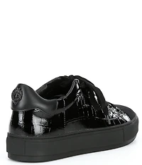 Kurt Geiger London Men's Laney Crocodile Embossed Leather Lace Up Sneakers