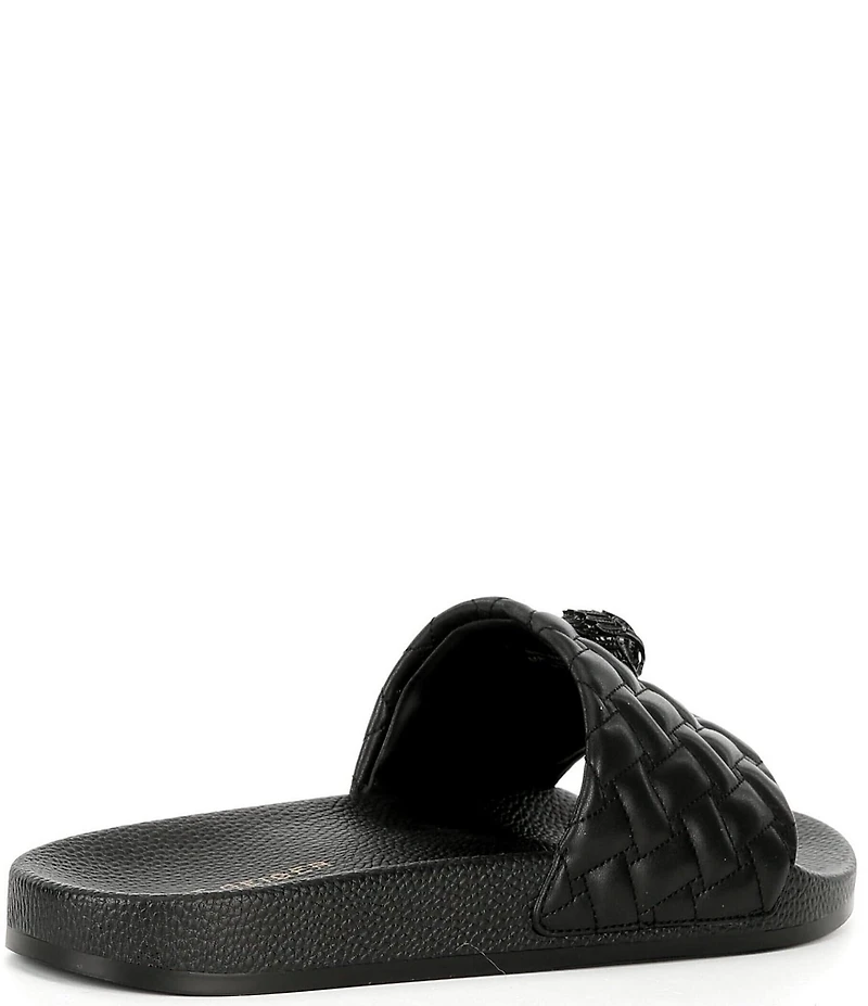 Kurt Geiger London Men's Meena Quilted Drenched Logo Ornament Pool Slide Sandals