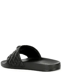 Kurt Geiger London Men's Meena Quilted Drenched Logo Ornament Pool Slide Sandals