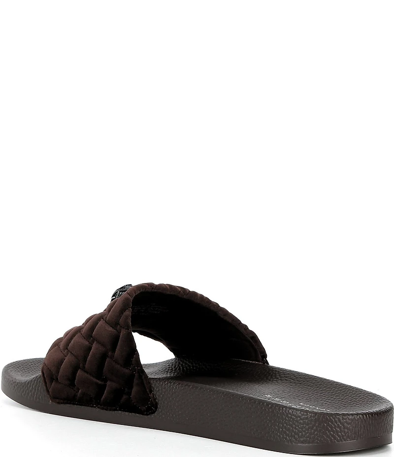 Kurt Geiger London Men's Meena Quilted Logo Ornament Pool Slide Sandals