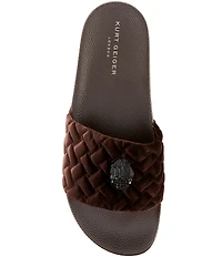 Kurt Geiger London Men's Meena Quilted Logo Ornament Pool Slide Sandals