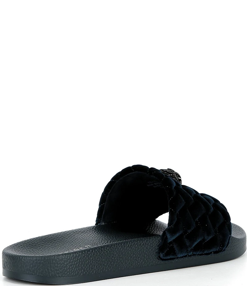 Kurt Geiger London Men's Meena Quilted Logo Ornament Pool Slide Sandals