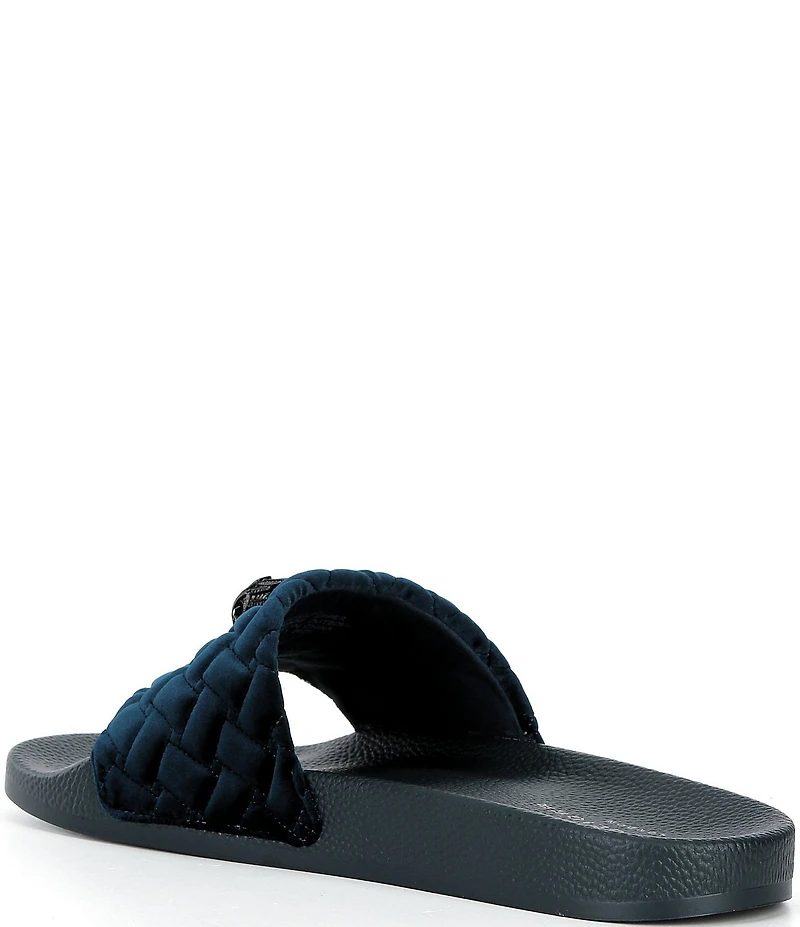 Kurt Geiger London Men's Meena Quilted Logo Ornament Pool Slide Sandals