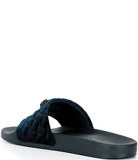 Kurt Geiger London Men's Meena Quilted Logo Ornament Pool Slide Sandals