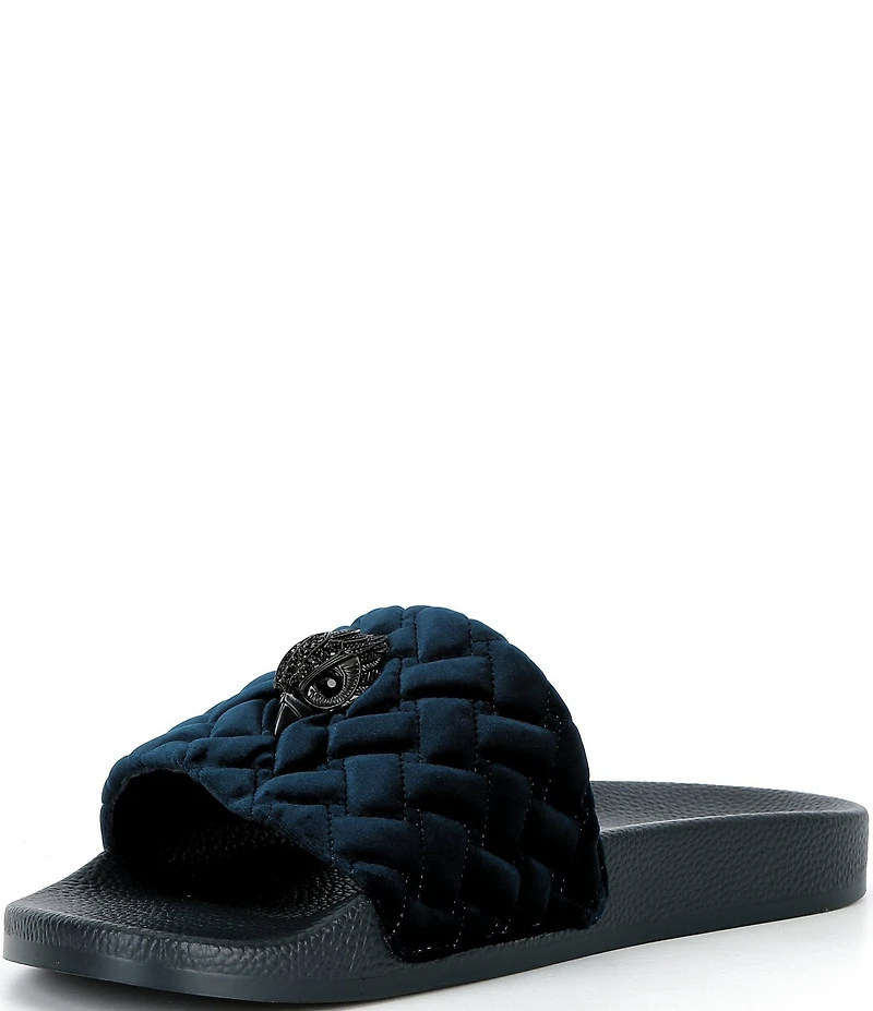 Kurt Geiger London Men's Meena Quilted Logo Ornament Pool Slide Sandals